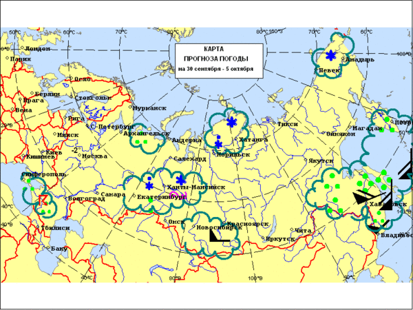 Прогностическая карта особых явлений погоды
